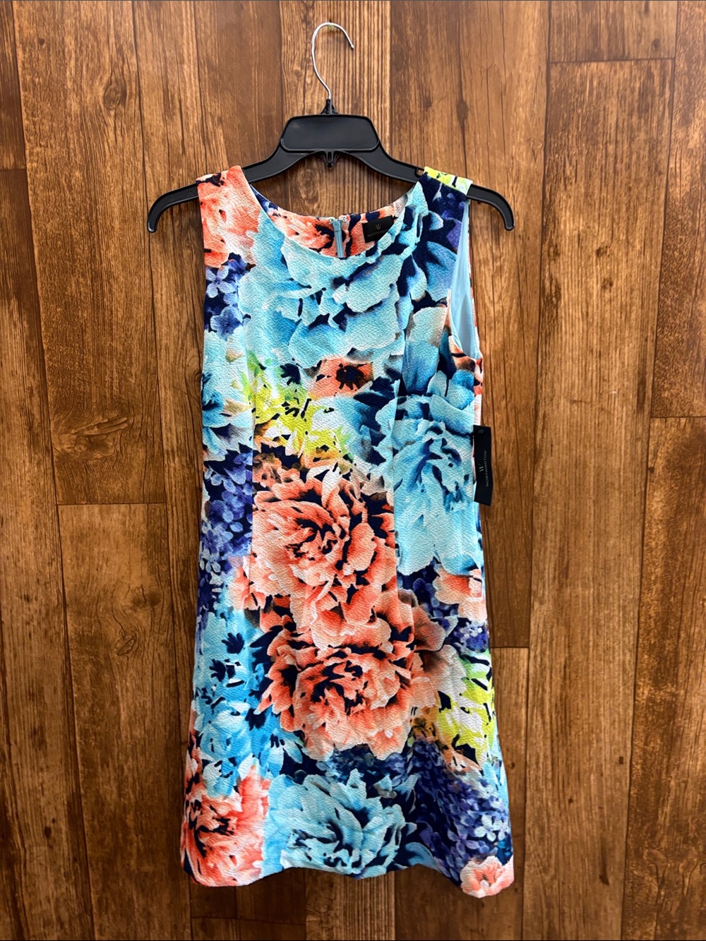 NWT Worthington Coral & Aqua Floral Midi Dress